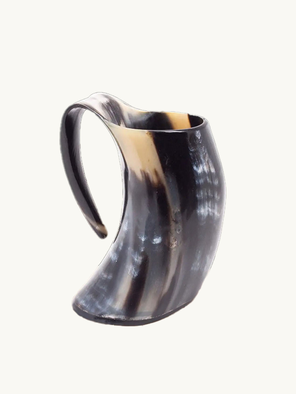 Laniti Viking Drinking Horn Mug Medieval Style Genuine Ox Horn Mug Artisans Craftsmanship